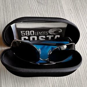 New Costa Coco Polarized Sunglasses 580 Lenses Silver Metal Frame